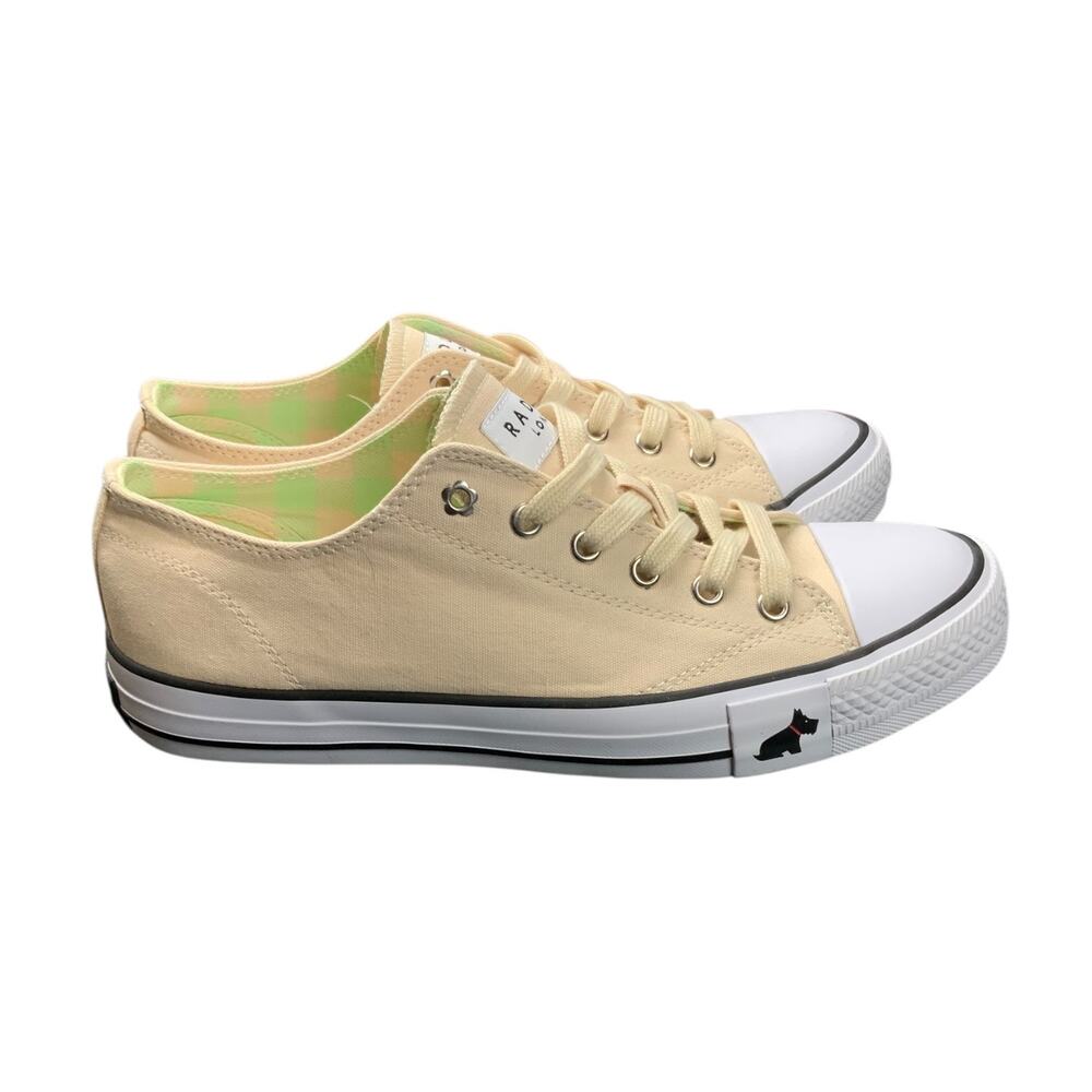 Radley London Canvas Low Top Sneakers Womens US 9 Beige Scotty Dog Shoes